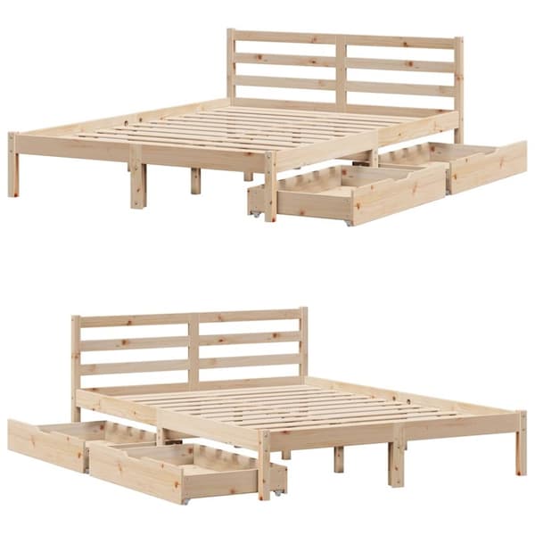 vidaXL Sengeramme uten madrass 140x190 cm heltre furu