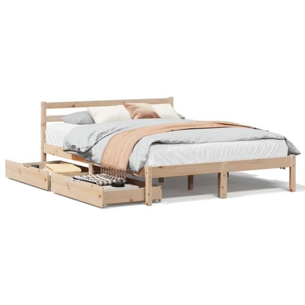 vidaXL Sengeramme uten madrass 140x190 cm heltre furu