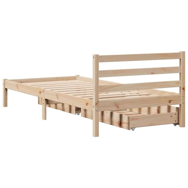 vidaXL Sengeramme uten madrass 100x200 cm heltre furu