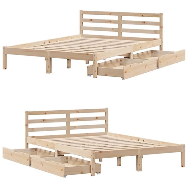 vidaXL Sengeramme uten madrass 160x200 cm heltre furu