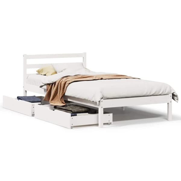 vidaXL Sengeramme uten madrass hvit 90x190 cm heltre furu