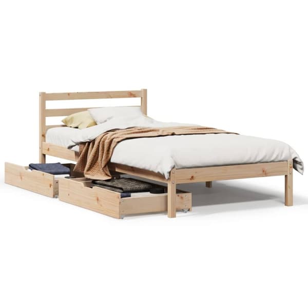 vidaXL Sengeramme uten madrass 90x190 cm heltre furu
