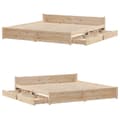 Miniatyrbilde 10 av 11: vidaXL Sengeramme uten madrass 160x200 cm heltre furu