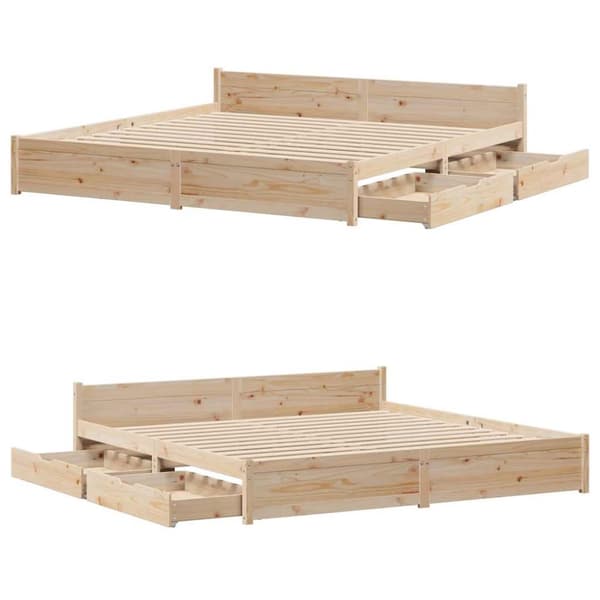 vidaXL Sengeramme uten madrass 160x200 cm heltre furu