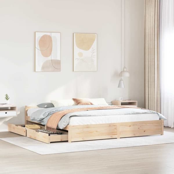 vidaXL Sengeramme uten madrass 160x200 cm heltre furu