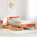 Miniatyrbilde 2 av 11: vidaXL Sengeramme uten madrass voksbrun 100x200 cm heltre furu