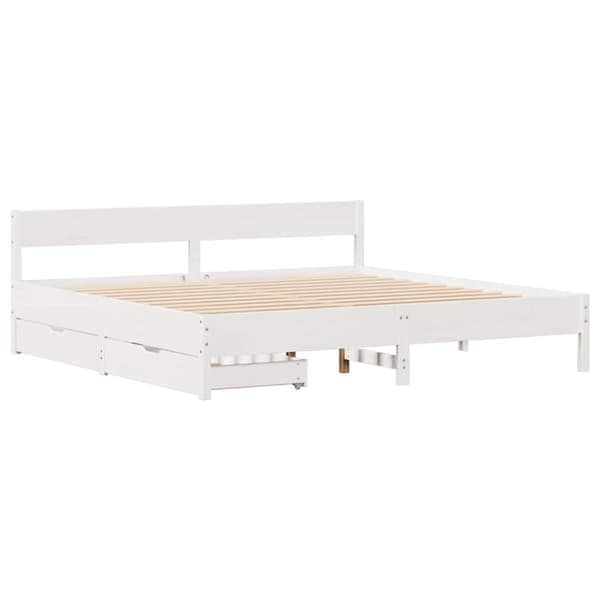 vidaXL Sengeramme uten madrass hvit 180x200 cm heltre furu
