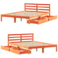Miniatyrbilde 10 av 11: vidaXL Sengeramme uten madrass voksbrun 120x190 cm heltre furu