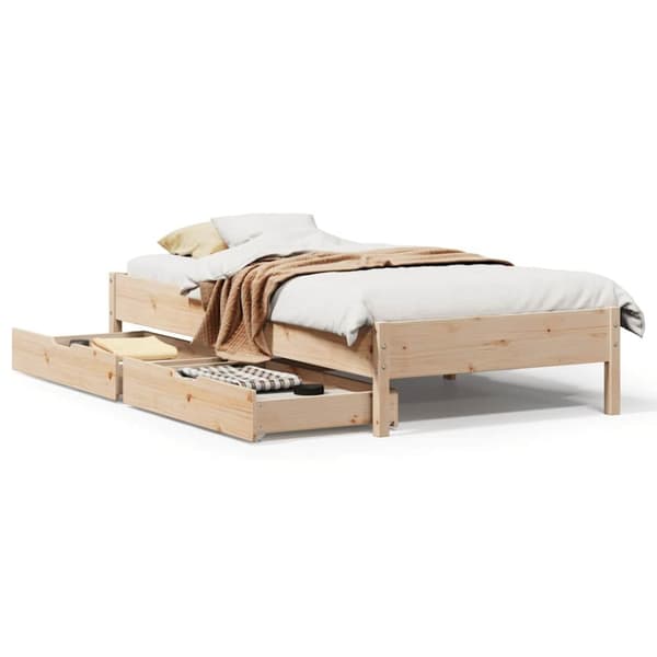 vidaXL Sängynrunko ilman patjaa 75x190 cm täysi mänty