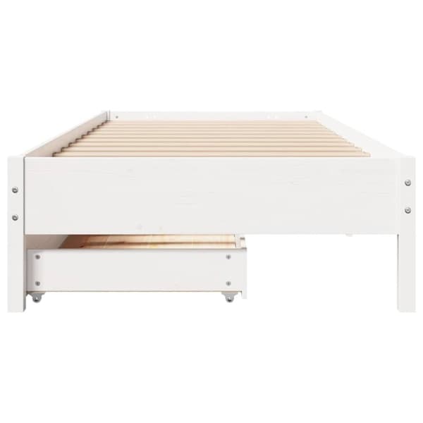 vidaXL sengeramme uden madras 100x200 cm massivt fyrretræ hvid