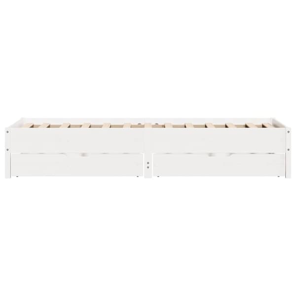 vidaXL sengeramme uden madras 100x200 cm massivt fyrretræ hvid