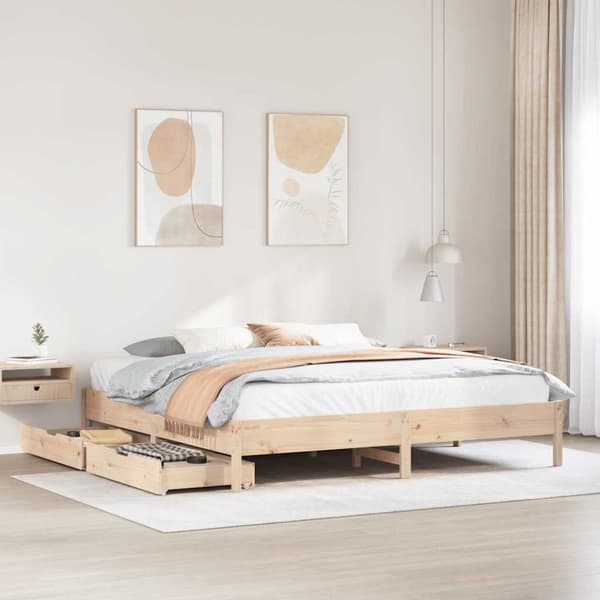 vidaXL sengeramme uden madras 180x200 cm massivt fyrretræ