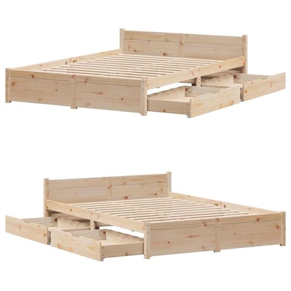 vidaXL sengeramme uden madras 120x200 cm massivt fyrretræ