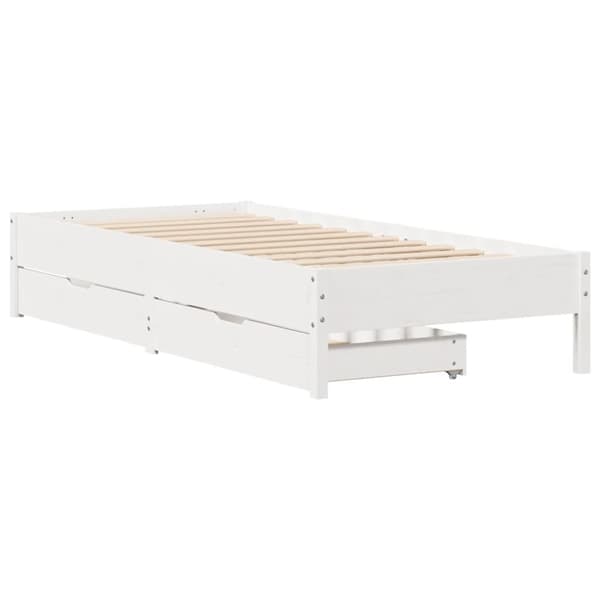 vidaXL Sengeramme uten madrass hvit 90x200 cm heltre furu