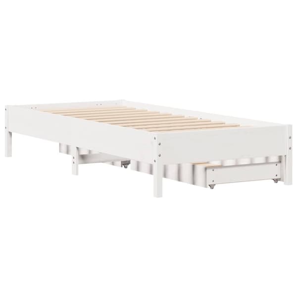 vidaXL Sengeramme uten madrass hvit 90x200 cm heltre furu