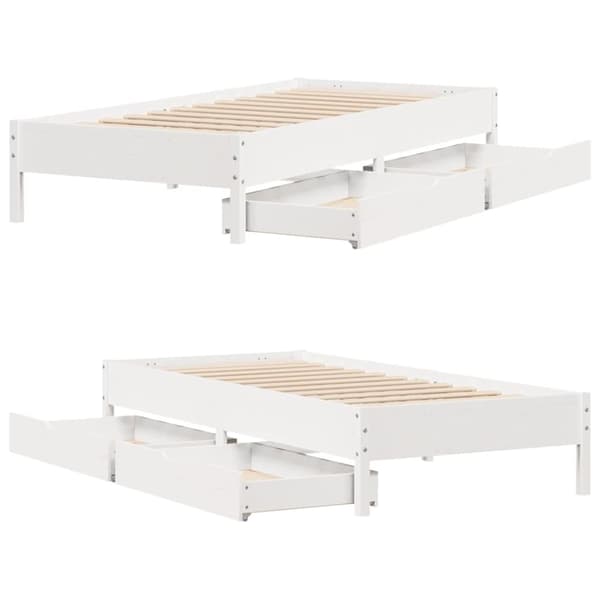 vidaXL Sengeramme uten madrass hvit 90x200 cm heltre furu