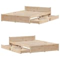 Miniatyrbilde 10 av 11: vidaXL Sengeramme uten madrass 150x200 cm heltre furu