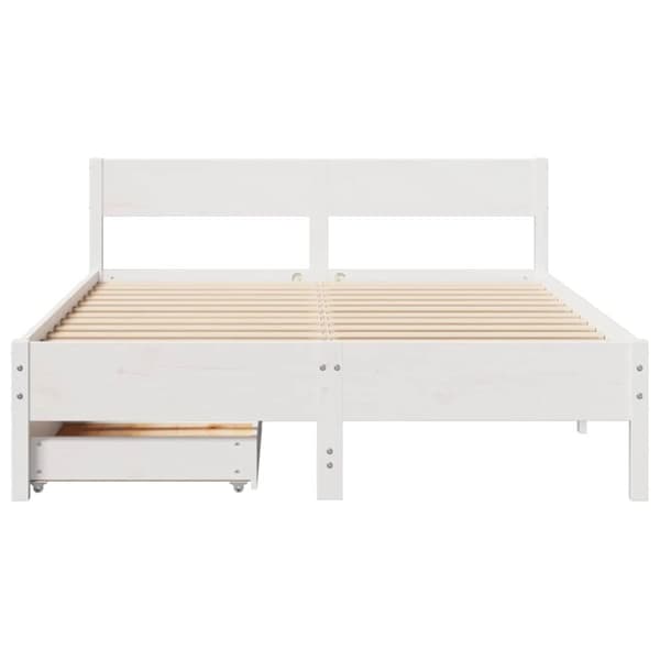 vidaXL Sengeramme uten madrass hvit 140x190 cm heltre furu