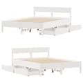 Miniatyrbilde 10 av 11: vidaXL Sengeramme uten madrass hvit 140x190 cm heltre furu