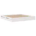 Miniatyrbilde 4 av 11: vidaXL Sengeramme med madrass hvit 200x200 cm heltre furu