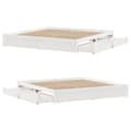 Miniatyrbilde 10 av 11: vidaXL Sengeramme med madrass hvit 200x200 cm heltre furu