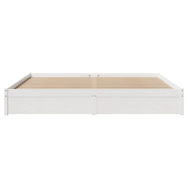 vidaXL sengeramme uden madras 200x200 cm massivt fyrretræ hvid
