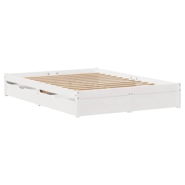 vidaXL sengeramme uden madras 160x200 cm massivt fyrretræ hvid