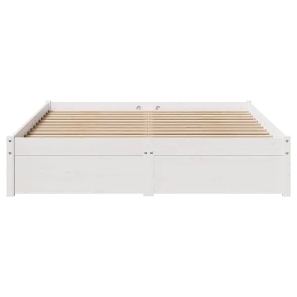 vidaXL sengeramme uden madras 160x200 cm massivt fyrretræ hvid