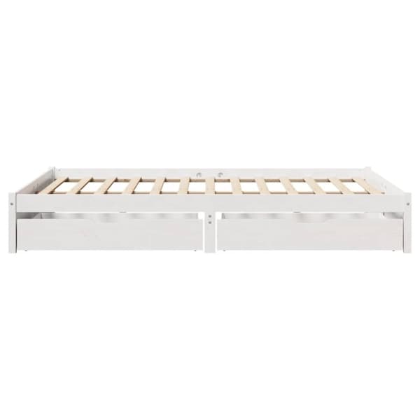 vidaXL sengeramme uden madras 160x200 cm massivt fyrretræ hvid