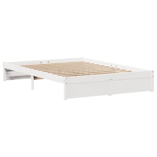 vidaXL sengeramme uden madras 160x200 cm massivt fyrretræ hvid