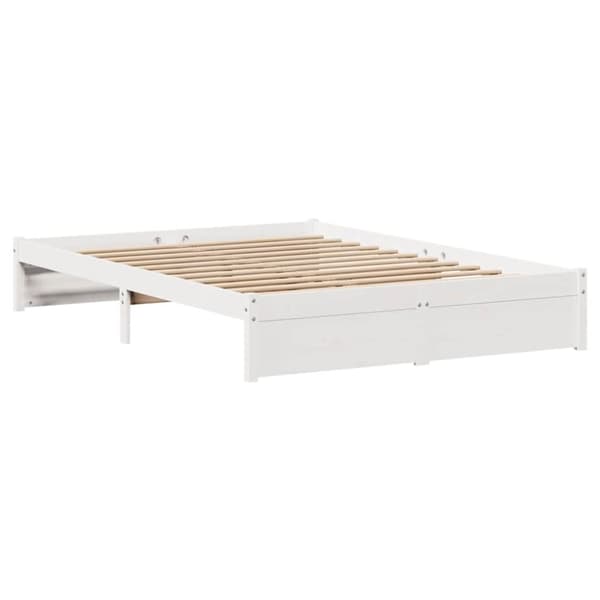 vidaXL sengeramme uden madras 160x200 cm massivt fyrretræ hvid