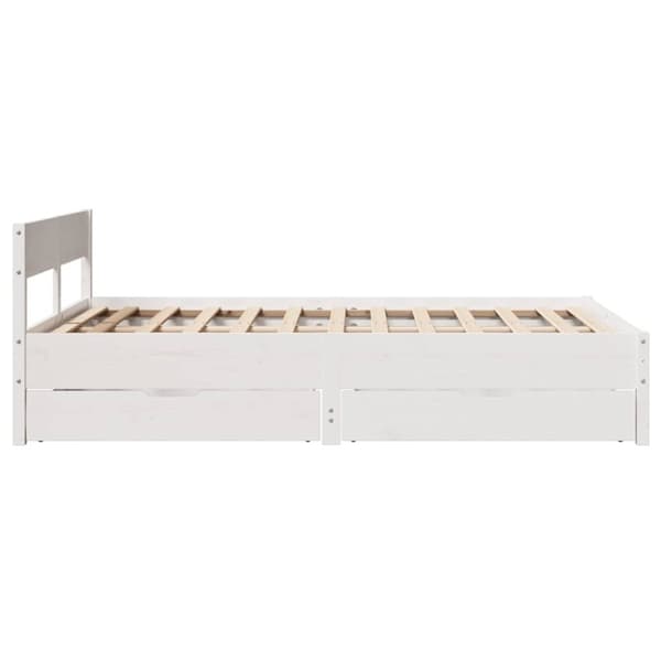 vidaXL sengeramme uden madras 140x190 cm massivt fyrretræ hvid