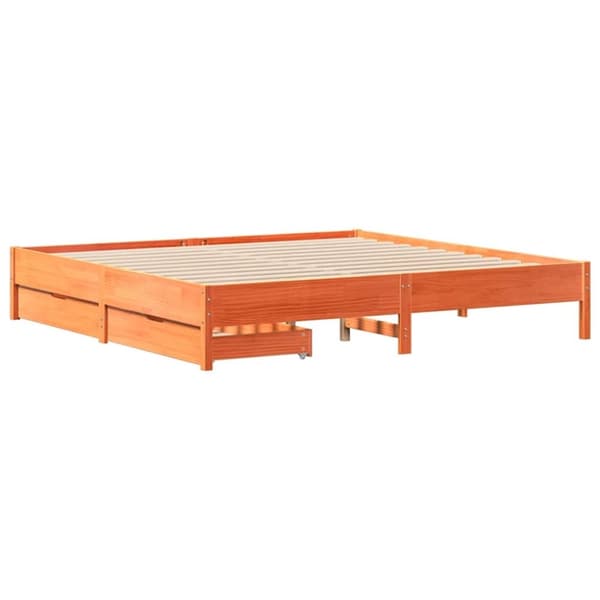 vidaXL sengeramme uden madras 180x200 cm massivt fyrretræ gyldenbrun