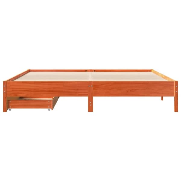 vidaXL sengeramme uden madras 180x200 cm massivt fyrretræ gyldenbrun