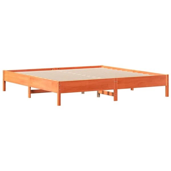 vidaXL sengeramme uden madras 180x200 cm massivt fyrretræ gyldenbrun