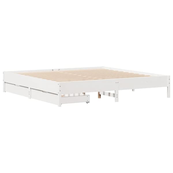 vidaXL sengeramme uden madras 180x200 cm massivt fyrretræ hvid