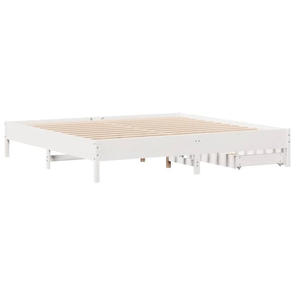 vidaXL sengeramme uden madras 180x200 cm massivt fyrretræ hvid