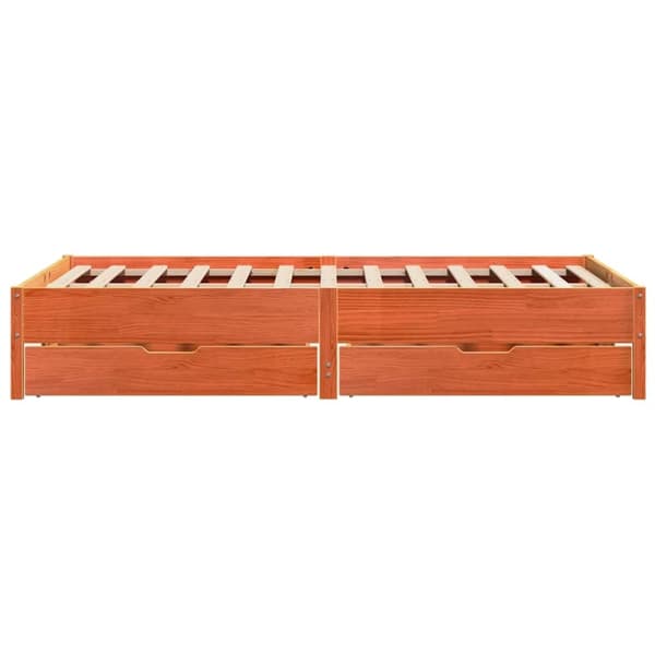 vidaXL sengeramme uden madras 150x200 cm massivt fyrretræ gyldenbrun