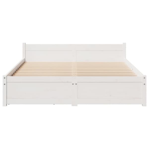 vidaXL sengeramme uden madras 150x200 cm massivt fyrretræ hvid