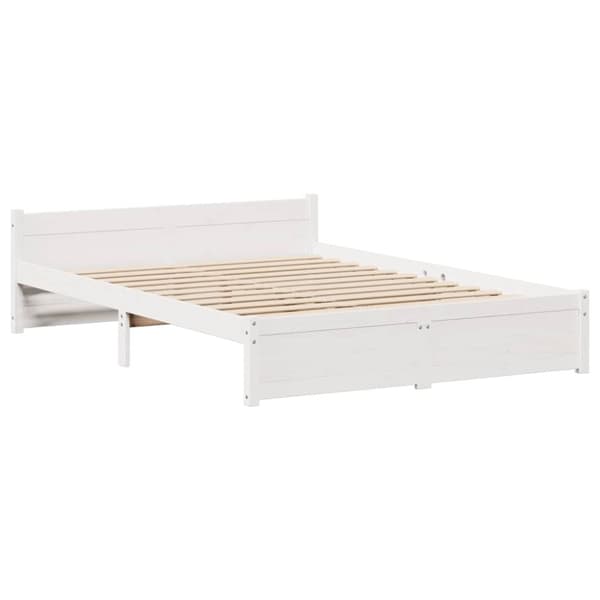 vidaXL sengeramme uden madras 150x200 cm massivt fyrretræ hvid