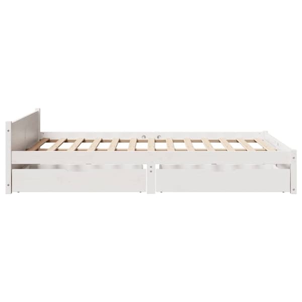 vidaXL sengeramme uden madras 150x200 cm massivt fyrretræ hvid