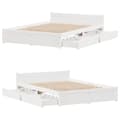 Miniatyrbillede 10 af 11: vidaXL sengeramme uden madras 150x200 cm massivt fyrretræ hvid