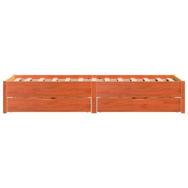 vidaXL Sengeramme uten madrass voksbrun 90x190 cm heltre furu