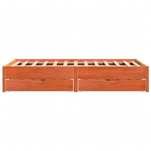 vidaXL Sengeramme uten madrass voksbrun 120x190 cm heltre furu