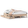 Miniatyrbilde 3 av 11: vidaXL Sengeramme uten madrass hvit 135x190 cm heltre furu