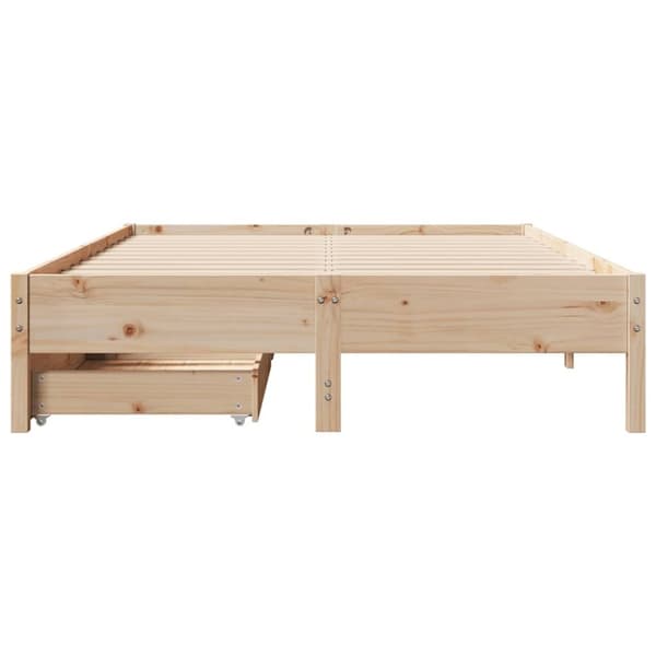 vidaXL Sengeramme uten madrass hvit 135x190 cm heltre furu