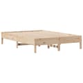 Miniatyrbilde 6 av 11: vidaXL Sengeramme uten madrass hvit 135x190 cm heltre furu
