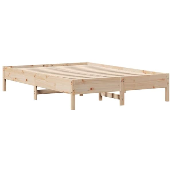 vidaXL Sengeramme uten madrass hvit 135x190 cm heltre furu