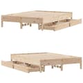Miniatyrbilde 10 av 11: vidaXL Sengeramme uten madrass hvit 135x190 cm heltre furu