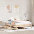 Miniatyrbilde 2 av 11: vidaXL Sengeramme uten madrass hvit 135x190 cm heltre furu